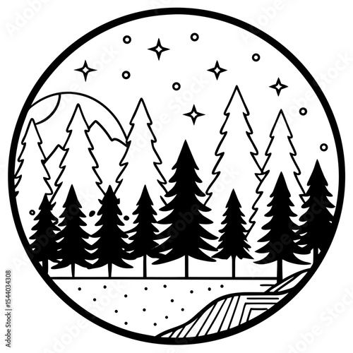 Forest Whispers Vector on White