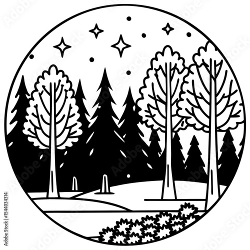 Forest Whispers Vector on White