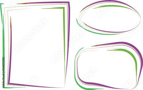 green purple colorful abstract line pattern frames shapes collection