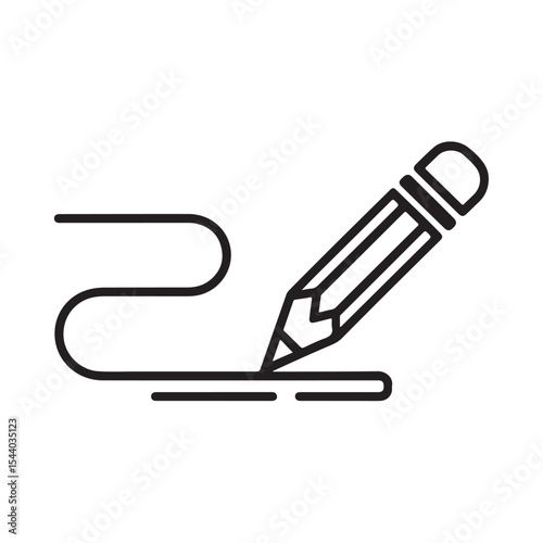 Pencil drawing sketching line art design element