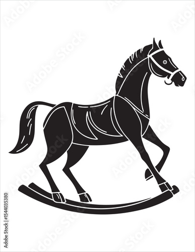 Elegant Horse Silhouette Vector – Black and White Stallion Illustrations, Equestrian Clipart & Galloping Horse Graphics