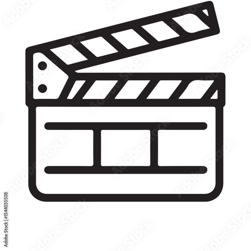 Filmmaking clapperboard movie production icon