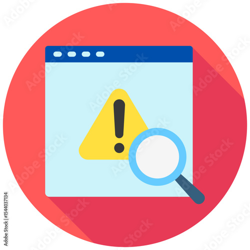 Detection mini illustration rounded flat color icon, use for machine learning, education, technology industry, UI, UX kit, app and web development, digital or print.