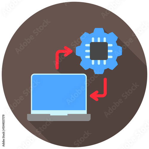 Correlation mini illustration rounded flat color icon, use for machine learning, education, technology industry, UI, UX kit, app and web development, digital or print.
