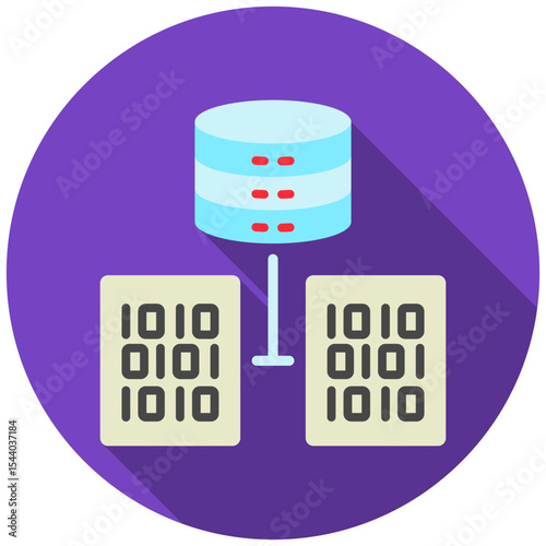 Dataset mini illustration rounded flat color icon, use for machine learning, education, technology industry, UI, UX kit, app and web development, digital or print.