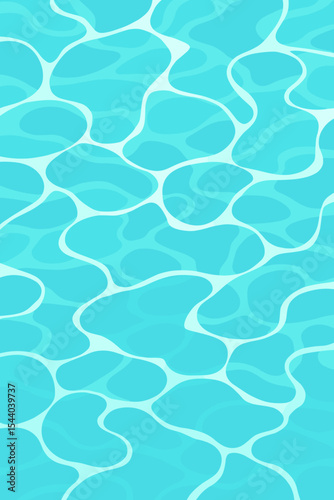 Seamless vector pool water pattern with soft blue aqua waves, bright reflections, tranquil surface, abstract ripples, summer swimming pool background, relaxation, fluid texture, no text illustration