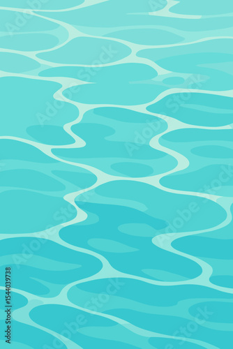 Tranquil swimming pool water surface background. Abstract seamless vector pattern. Calm aqua blue and white reflections. Summer pool ripple texture. Clean, relaxing water design illustration.
