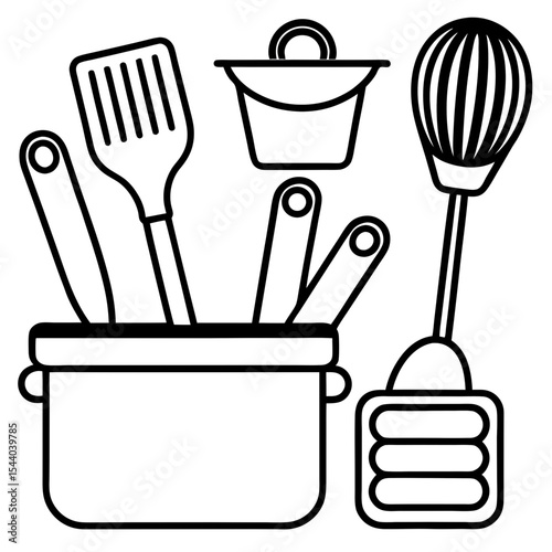 Minimal Cooking Tools Vector Set
