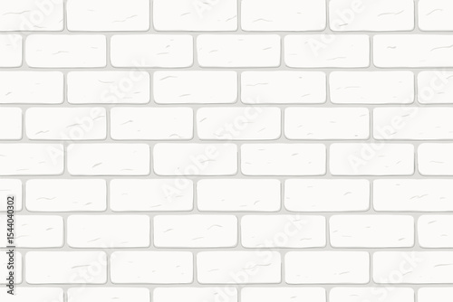 Seamless White Brick Wall Vector Background with Modern Clean Textured Surface. Minimalist Interior Exterior Graphic Design Element, Abstract Architectural Pattern Illustration.