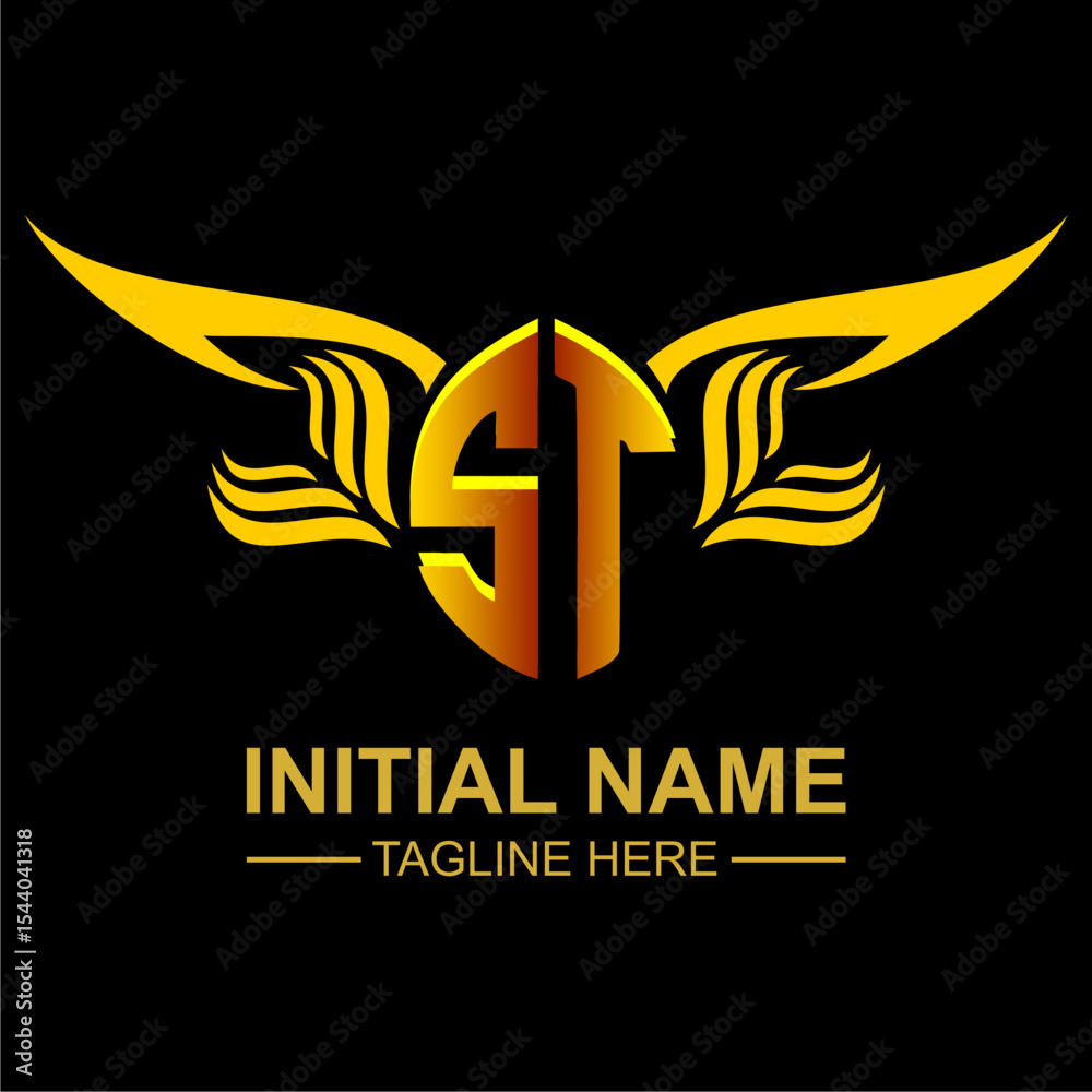 ST Golden Wing Emblem Logo ST Golden Wing Emblem Logo