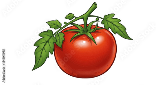 tomato with leaves