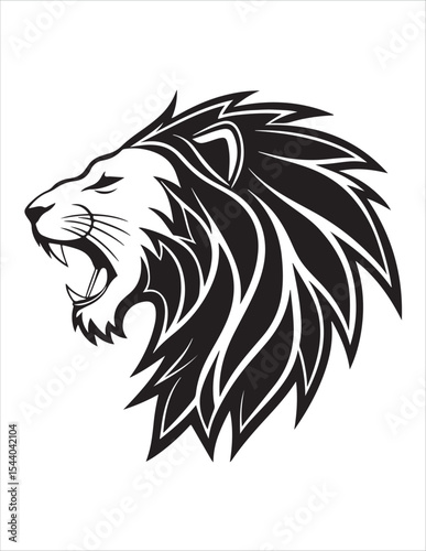 Majestic Lion Silhouette Vector – Roaring King of Jungle Clipart, Tribal Lion Heads & Powerful Animal Poses