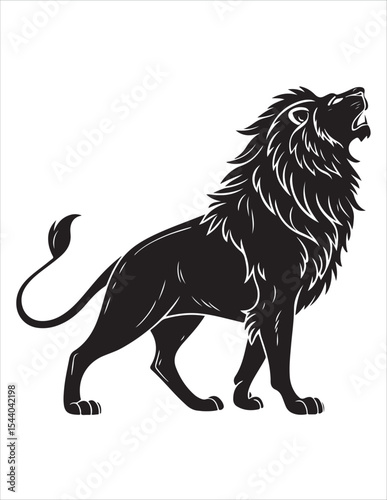 Majestic Lion Silhouette Vector – Roaring King of Jungle Clipart, Tribal Lion Heads & Powerful Animal Poses