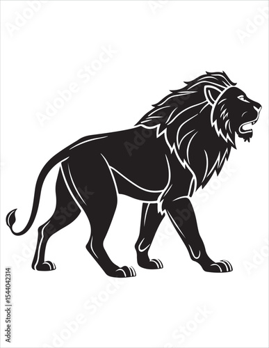 Majestic Lion Silhouette Vector – Roaring King of Jungle Clipart, Tribal Lion Heads & Powerful Animal Poses