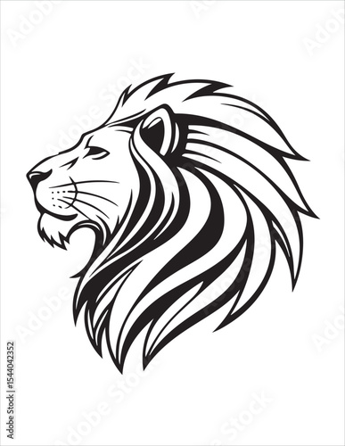Majestic Lion Silhouette Vector – Roaring King of Jungle Clipart, Tribal Lion Heads & Powerful Animal Poses