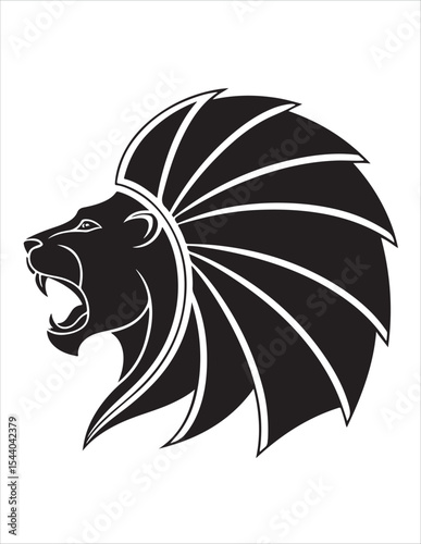 Majestic Lion Silhouette Vector – Roaring King of Jungle Clipart, Tribal Lion Heads & Powerful Animal Poses