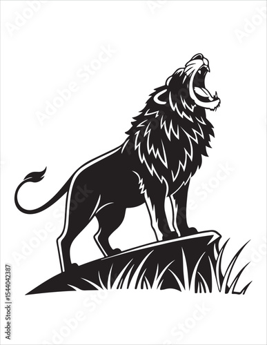 Majestic Lion Silhouette Vector – Roaring King of Jungle Clipart, Tribal Lion Heads & Powerful Animal Poses