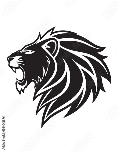 Majestic Lion Silhouette Vector – Roaring King of Jungle Clipart, Tribal Lion Heads & Powerful Animal Poses