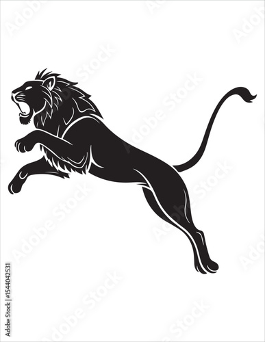 Majestic Lion Silhouette Vector – Roaring King of Jungle Clipart, Tribal Lion Heads & Powerful Animal Poses
