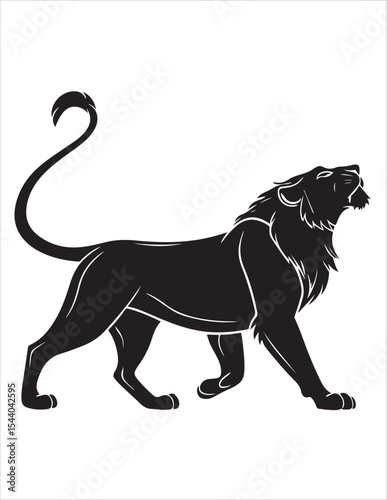 Majestic Lion Silhouette Vector – Roaring King of Jungle Clipart, Tribal Lion Heads & Powerful Animal Poses
