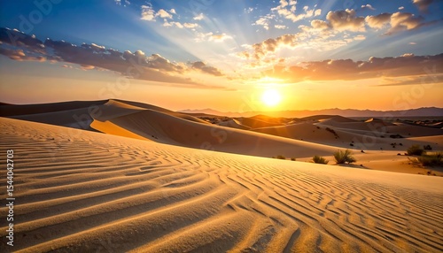 Fototapeta Naklejka Na Ścianę i Meble -  Desert Sunset Landscape. (1)