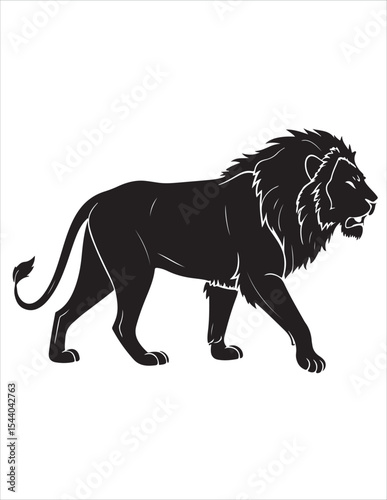 Majestic Lion Silhouette Vector – Roaring King of Jungle Clipart, Tribal Lion Heads & Powerful Animal Poses