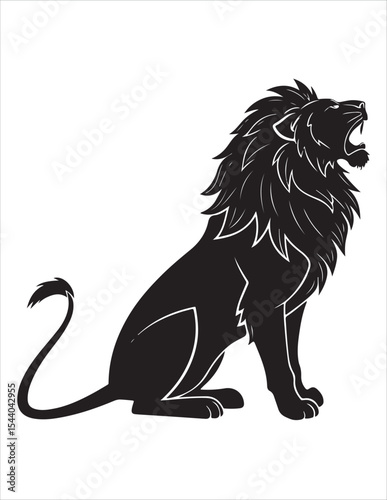 Majestic Lion Silhouette Vector – Roaring King of Jungle Clipart, Tribal Lion Heads & Powerful Animal Poses