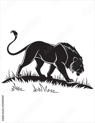 Majestic Lion Silhouette Vector – Roaring King of Jungle Clipart, Tribal Lion Heads & Powerful Animal Poses