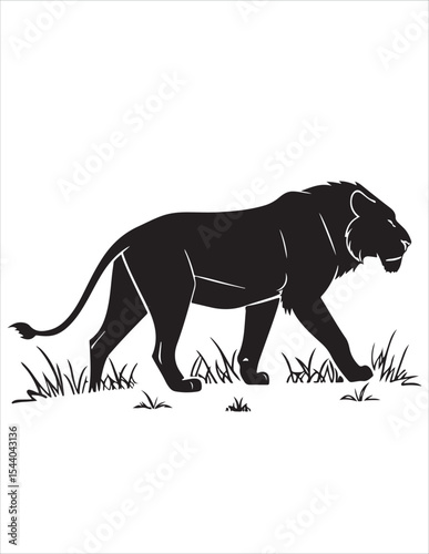 Majestic Lion Silhouette Vector – Roaring King of Jungle Clipart, Tribal Lion Heads & Powerful Animal Poses