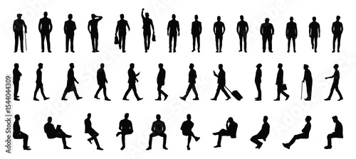 Set of man silhouette