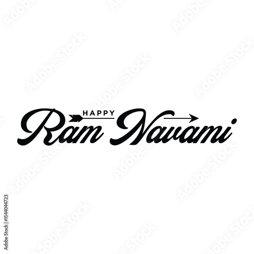 Happy Ram Navami. Ram Navami vector banner on isolated background. Vector Ram Navami text