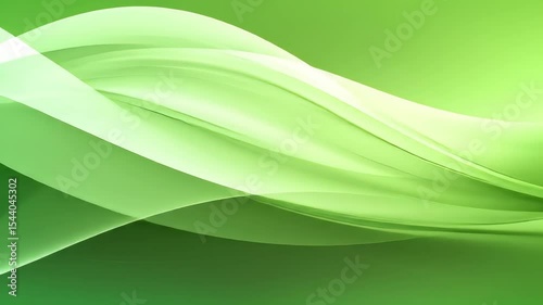 Abstract backdrop showcasing a smooth green gradient Curved waves create flowing motion Light and dark shades blend beautifully forming an organic digital background