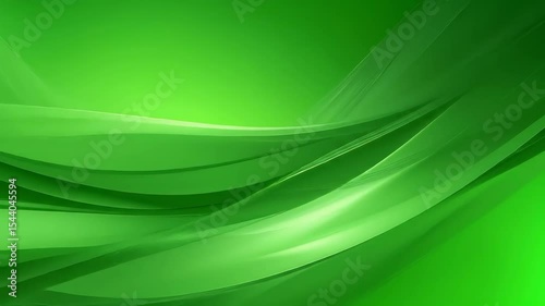 Smooth green curves dance across a vibrant backdrop Soft light highlights flowing shapes An energizing wave of color creates a peaceful artistic design