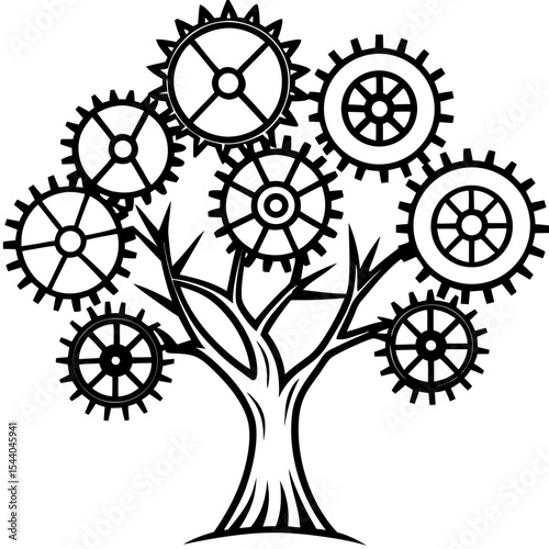 Mechanical Tree Illustration