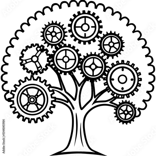 Mechanical Tree Illustration