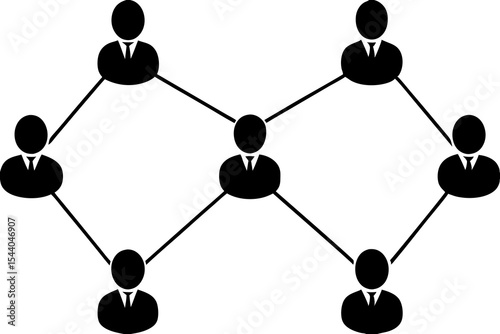 Team Formation Network of Connected Avatars with Linking Lines – Digital Collaboration Concept