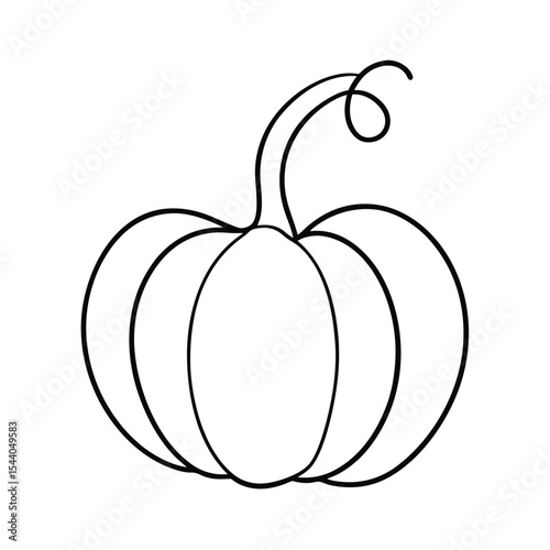 twisting pumpkin stem in playful line sketch Vector illustration