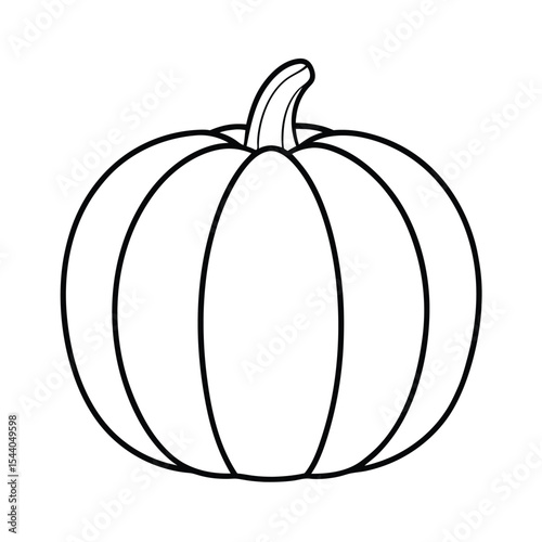 classic pumpkin ridges in curved line drawing Vector illustration
