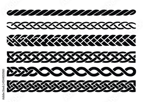 Elegant Celtic Knotwork Borders A Collection of Intertwined Designs for Digital Projects and Crafts