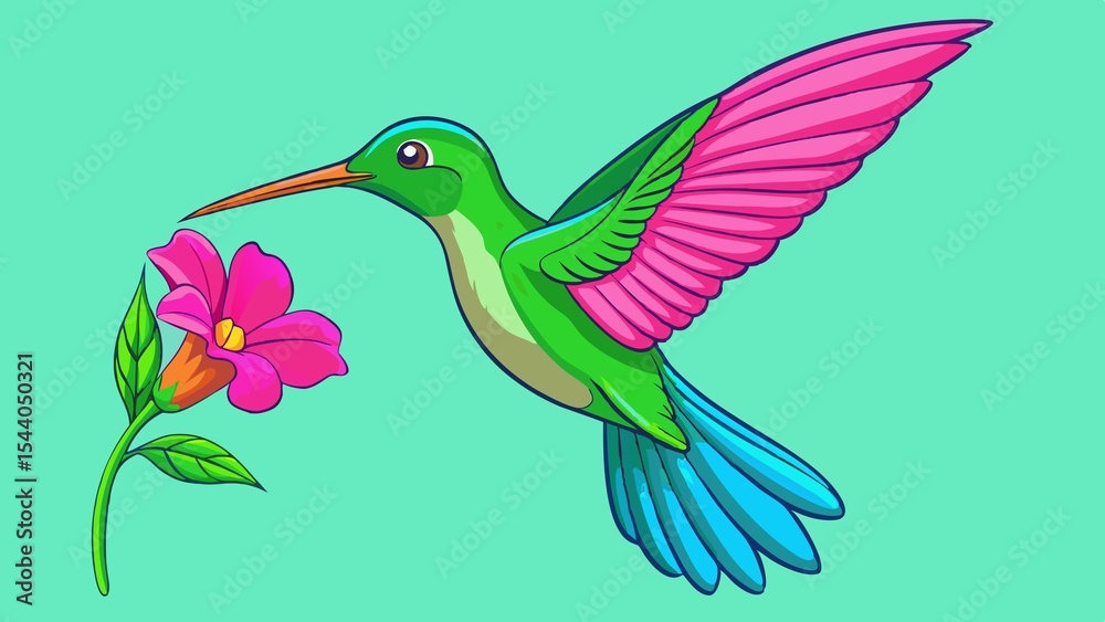 Obraz premium hummingbird and flower