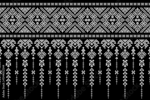Geometric ethnic ikat pattern seamless oriental traditional wallpaper carpet clothing wrapping vector illustration texture fabric print Illustration