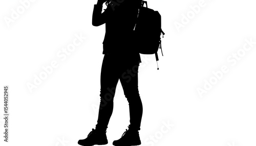 Backpacker Silhouette Hiking Travel.