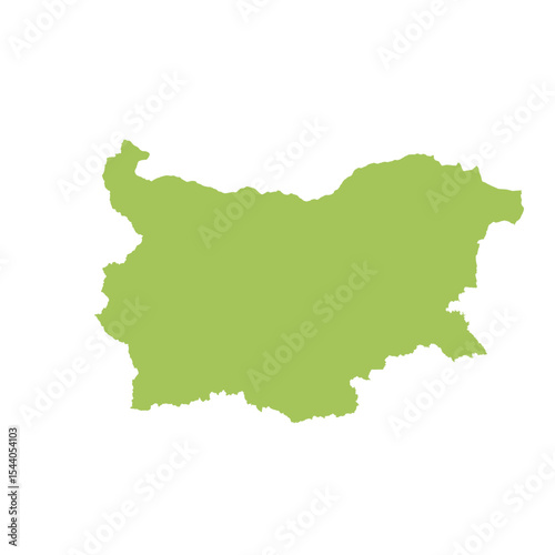 Map of Bulgaria, sign silhouette. World Map Globe. Vector Illustration isolated on white background. Europe continent.