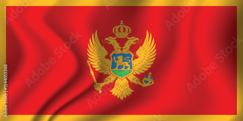 Flag of Montenegro. Montenegrin national symbol in official colors. Template icon. Vector background.