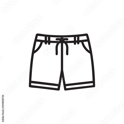 Design for summer vacation shorts with simple line art style