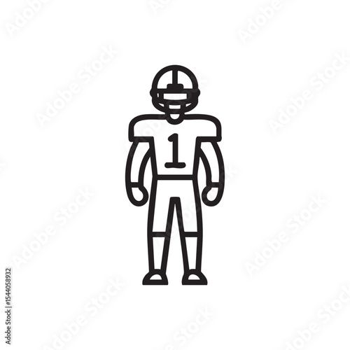 Cartoon football player standing in uniform for sports design