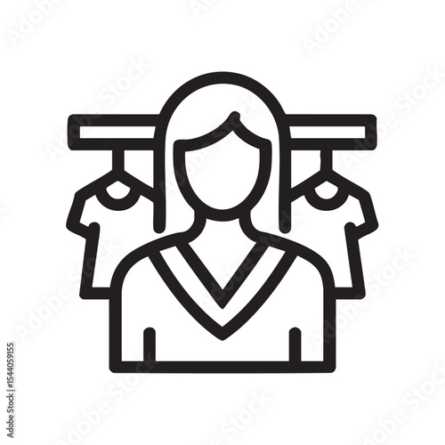 Fashion stylist with clothing rack offering modern styling advice