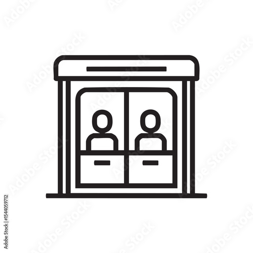 Modern elevator design with two people inside for urban spaces