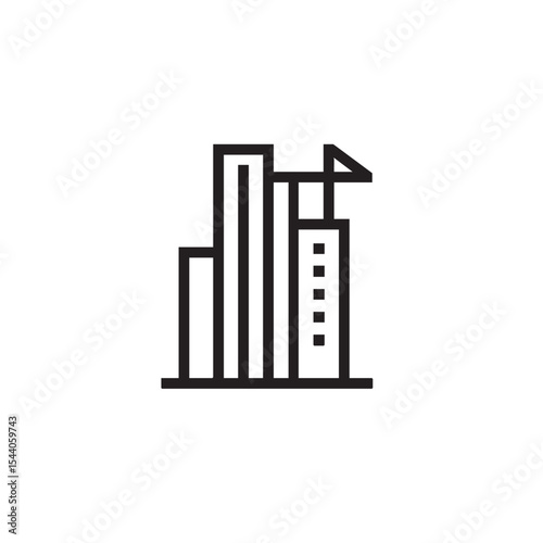 Modern city skyline with construction crane and developing buildings