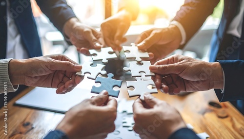 Teamwork Puzzle Solution Collaboration.